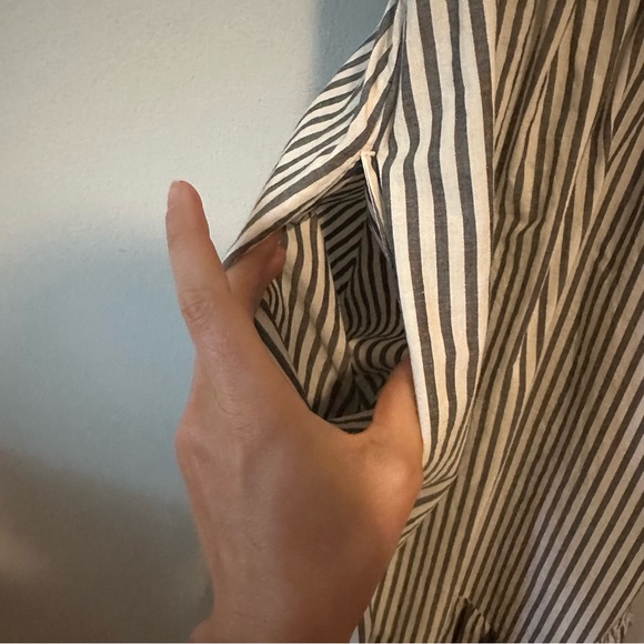 Everlane The Smock Dress in black and bone stripe, size XXS - Picture 6 of 6